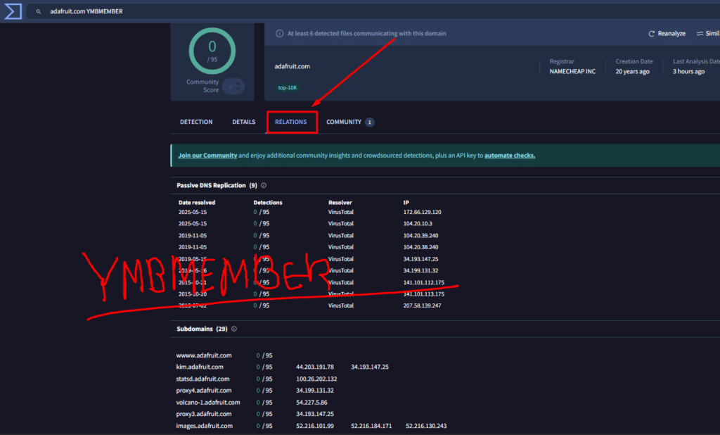 Как узнать реальный IP сайта за CDN и Cloudflare 6 virtustotal relations